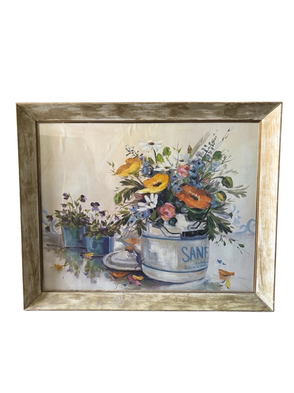 ✨ Floral still life
painting print with a rustic frame✨